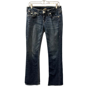 True Religion Becky Bootcut Low Rise Flap Pocket Embroidered Jeans Size 30 Denim